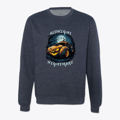 Halloween Pumpkin Classic Crewneck Sweatshirt - Midnight Nightmare Jack-o'-Lantern Car Design