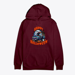 Ford F-1, Happy Halloween, Premium Cotton Hoodie - Spooky Vintage Truck Design