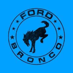 Ford Bronco Basic T-Shirt - Bucking Horse Silhouette with Stars Design